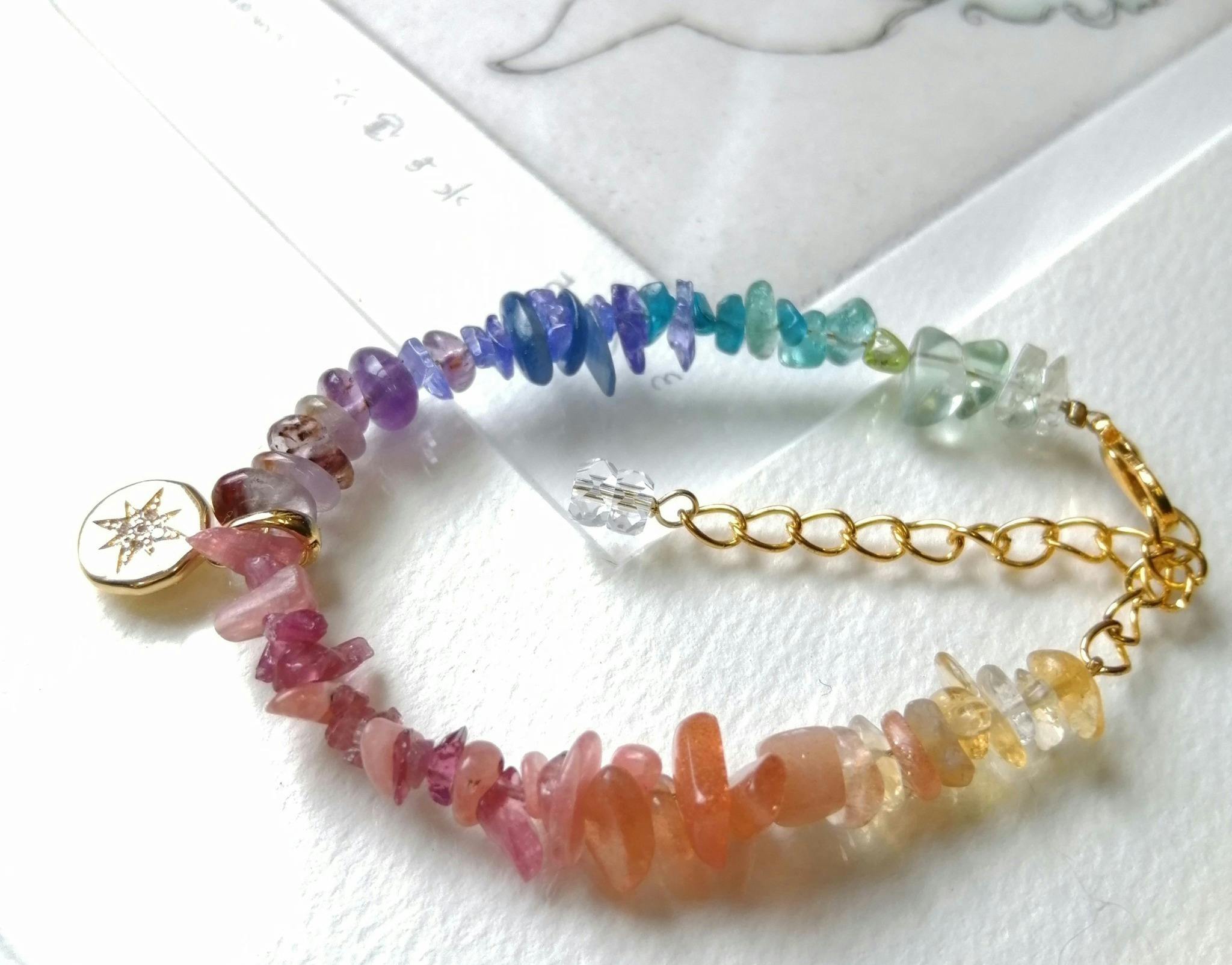 ◇宝石の虹と星のブレスレット◇幸運をもたらす永遠の虹◇ - CAMPFIRE