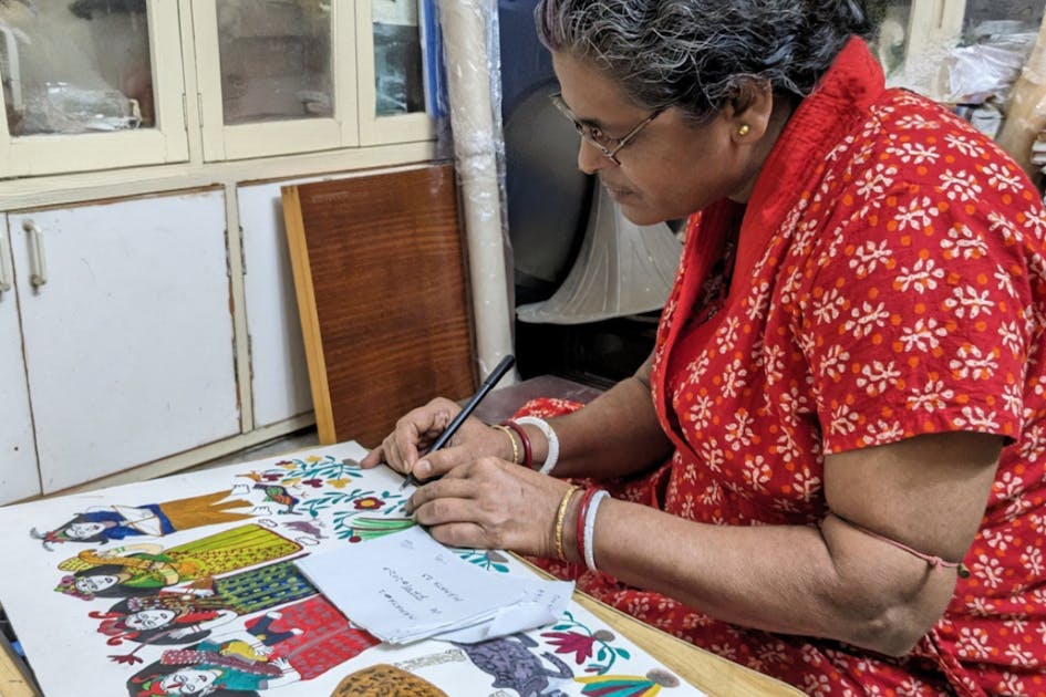 インドでメイドとして働くママタが描く希望の絵 - 東京での個展