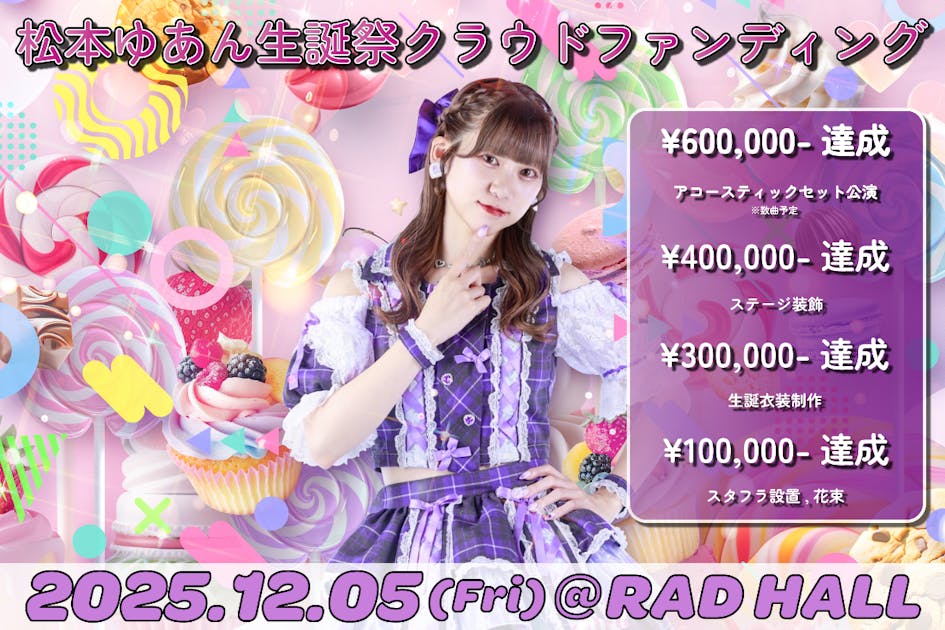 Lollipop♡CHU】松本ゆあん 生誕祭応援プロジェクト - CAMPFIRE
