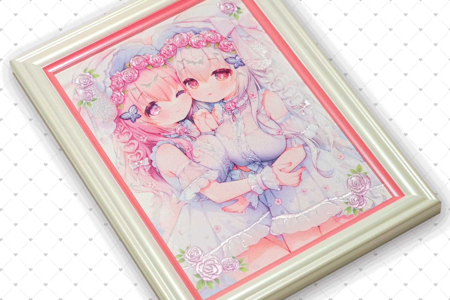 細やかな刺繍が、ふたりの物語をもっと輝かせる。W桜ちゃん刺繍アート