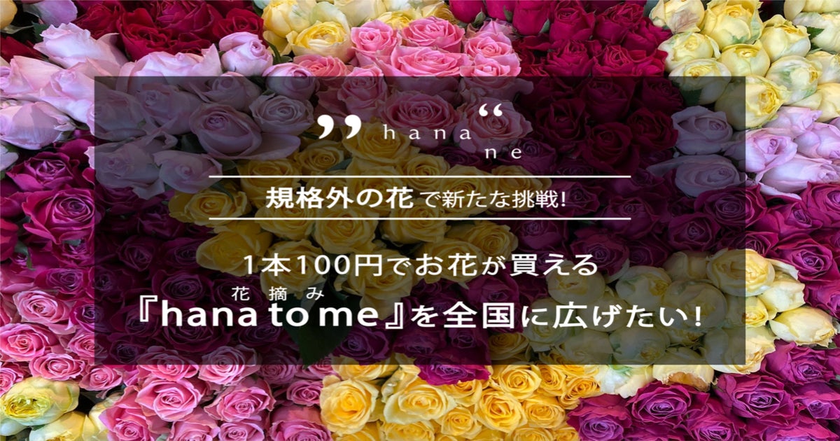 1本100円でお花が買える『hana to me（花摘み）』を全国に広めたい 
