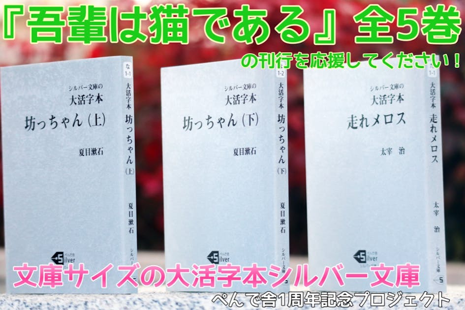活動報告一覧 - 文庫サイズの大活字本 『吾輩は猫である』全5巻
