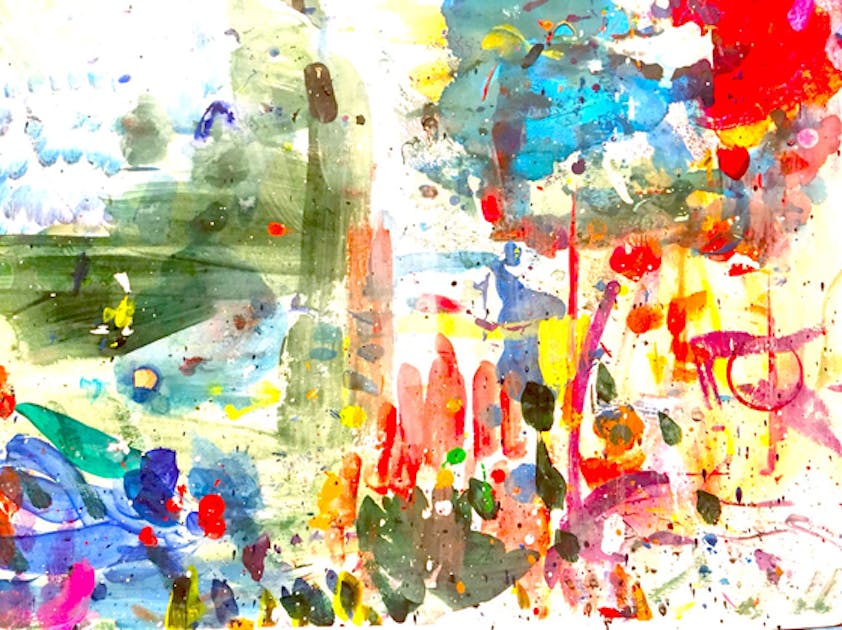 抽象画パステルアート『いのちのよろこび』 （Keita Tsuji | 森