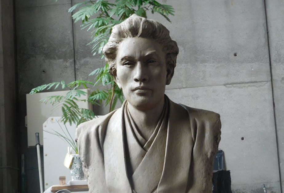 日本で最初に博物館を作った鹿児島の士、町田久成の胸像を上野の博物館